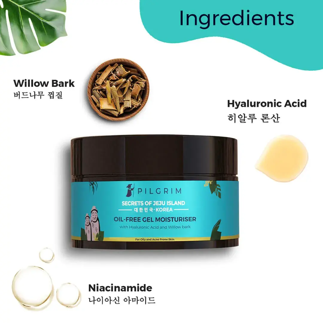 Pilgrim Oil-Free Gel Moisturizer with Hyaluronic Acid for Acne - Best Moisturizer for Oily Skin