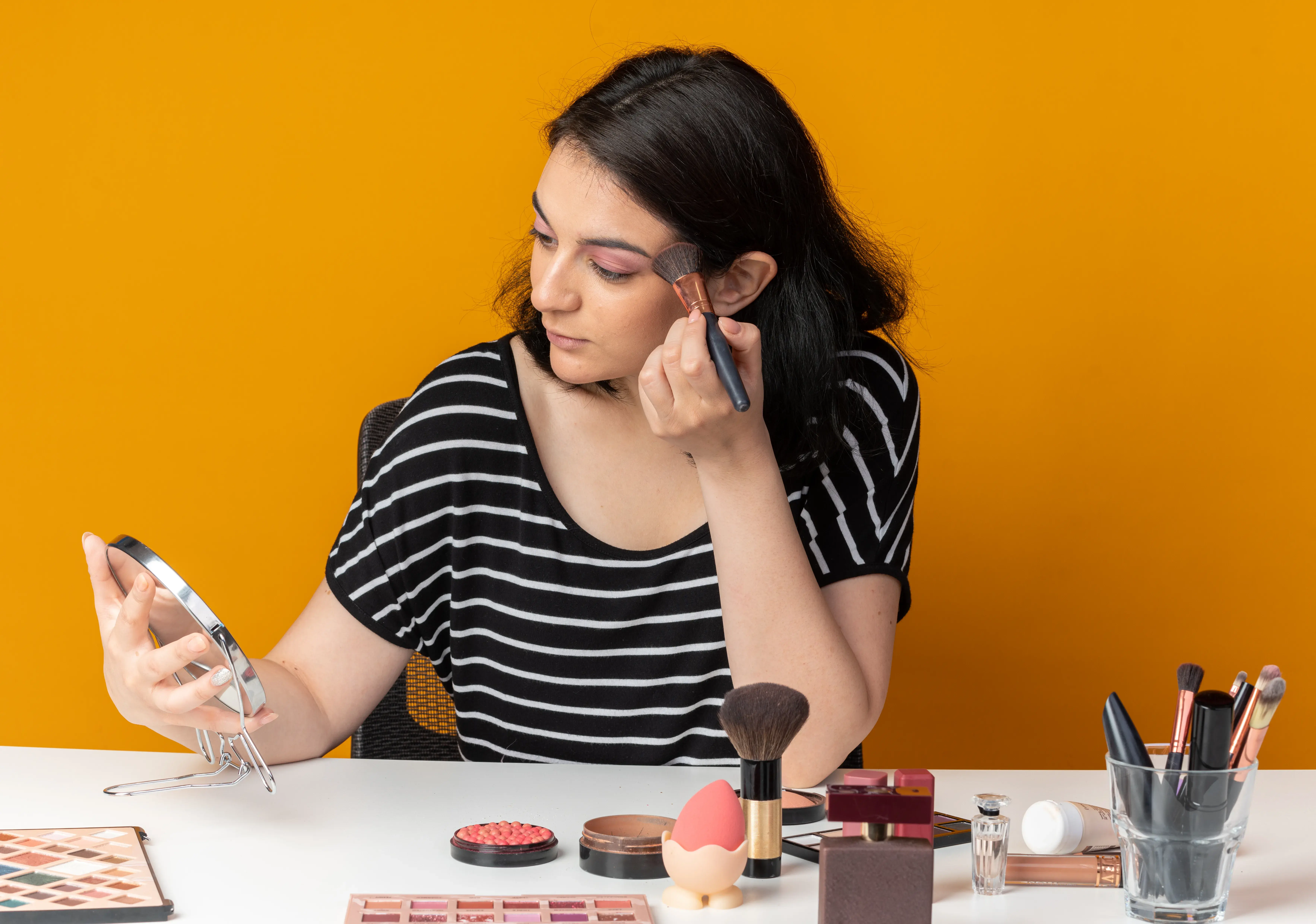Apply makeup sparingly