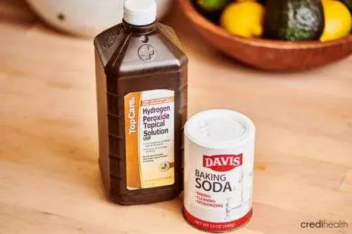 Baking soda and hydrogen Peroxide- nail whitening tips, natural nail whitener